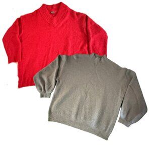 BUNDLE: GW H&M Grey Sweater + GW WILD FABLE Red Sweater, M/XL (BB1712B)